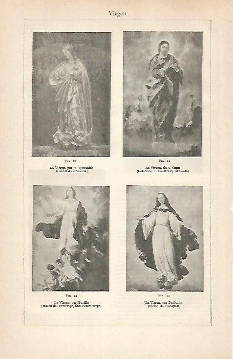 LAMINA ESPASA 30430: La Virgen por Montañes Alonso Cano Murillo y Zurbaran