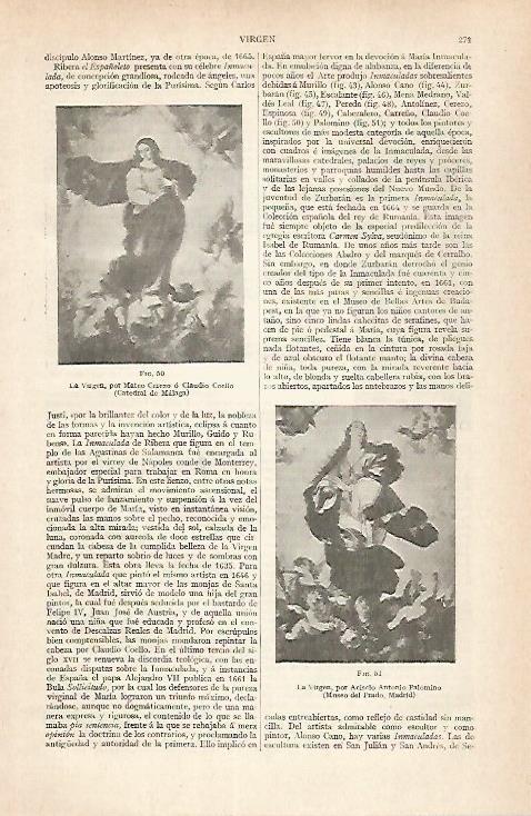LAMINA ESPASA 30432: La Virgen por Cerezo y Palomino
