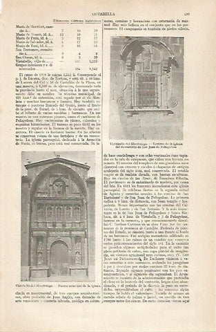 LAMINA ESPASA 30458: Vistas de Vistabella del Maestrazgo Castellon
