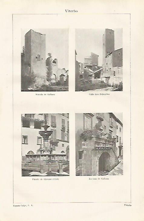 LAMINA ESPASA 30460: Vistas de Viterbo Italia