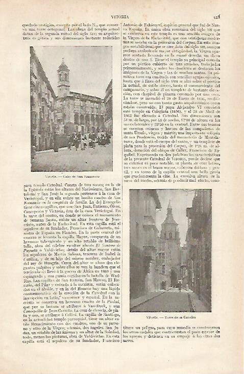 LAMINA ESPASA 30468: Calle de San Francisco en Vitoria