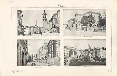 LAMINA ESPASA 30473: Hospital Civil Calle del sur y Plaza de la Virgen Blanca en Vitoria