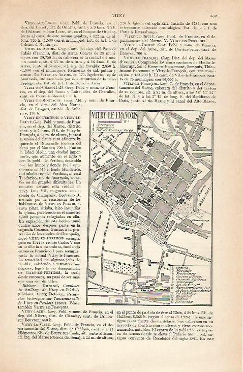 LAMINA ESPASA 30478: Plano de Vitry le Francois Francia