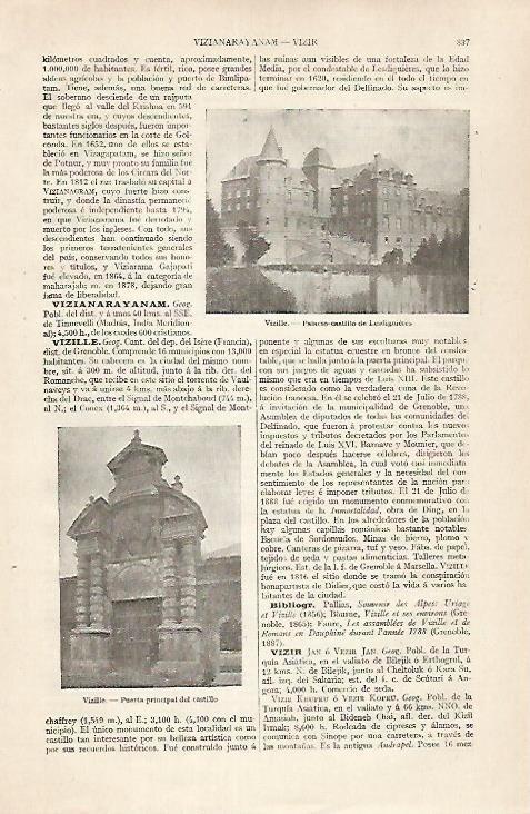 LAMINA ESPASA 30497: Palacio de Lesdignieres en Vizille Francia