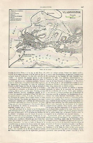 LAMINA ESPASA 30500: Plano de Vladivostok Rusia