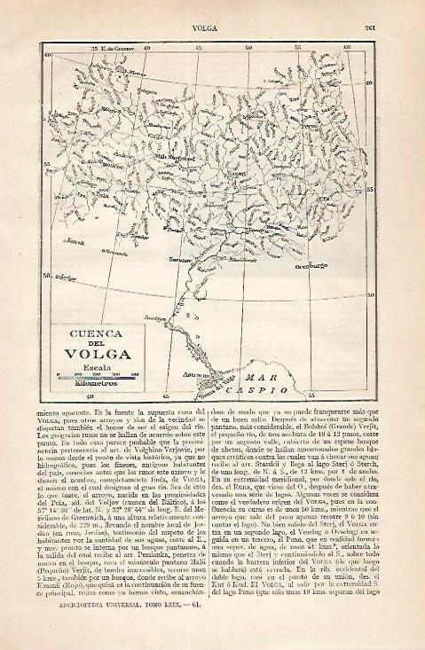 LAMINA ESPASA 30502: Mapa de la cuenca del Volga