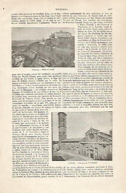 LAMINA ESPASA 30506: Vista de Badia en Volterra