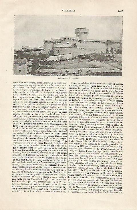 LAMINA ESPASA 30507: Castillo de Volterra