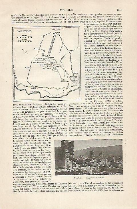 LAMINA ESPASA 30509: Plano de Volubilis Marruecos