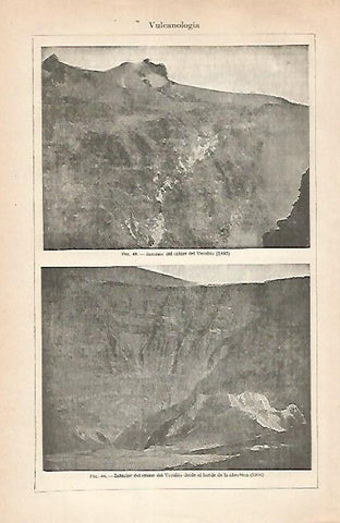 LAMINA ESPASA 30518: Crater del Vesubio en 1895 y 1906