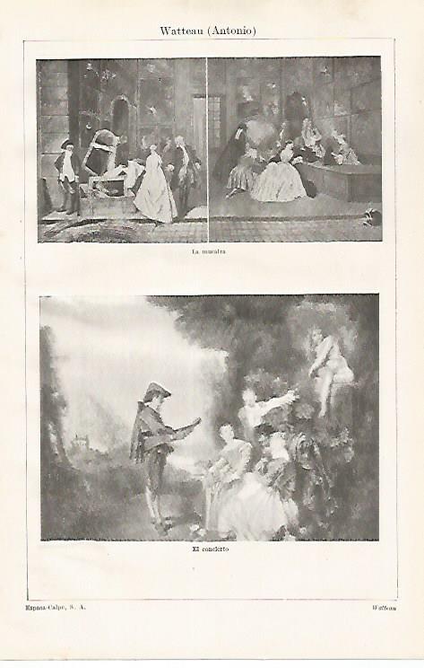 LAMINA ESPASA 30532: La muestra y El Concierto por Watteau