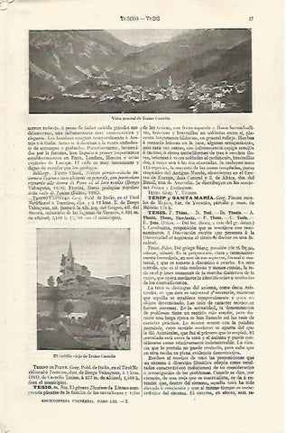 LAMINA ESPASA 30535: Castillo y vista de Tesino Castello Italia