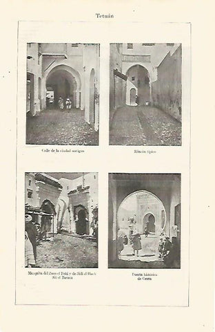 LAMINA ESPASA 30547: Calle mezquita del Zoco el Foki y Fuente en Tetuan
