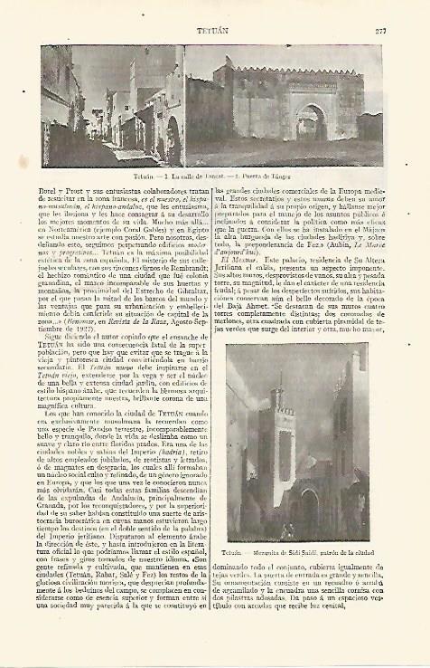 LAMINA ESPASA 30548: Calle de Tancat y Puerta de Tanger en Tetuan