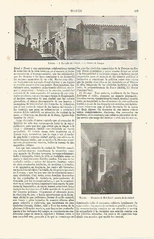 LAMINA ESPASA 30548: Calle de Tancat y Puerta de Tanger en Tetuan
