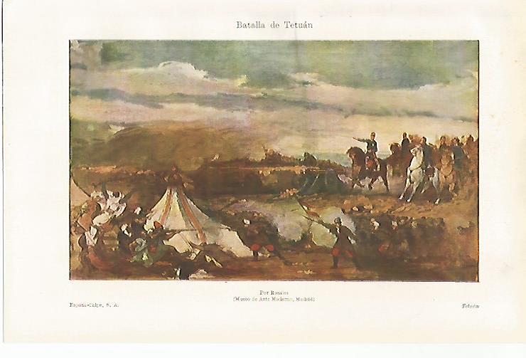 LAMINA ESPASA 30550: Batalla de Tetuan por Rosales