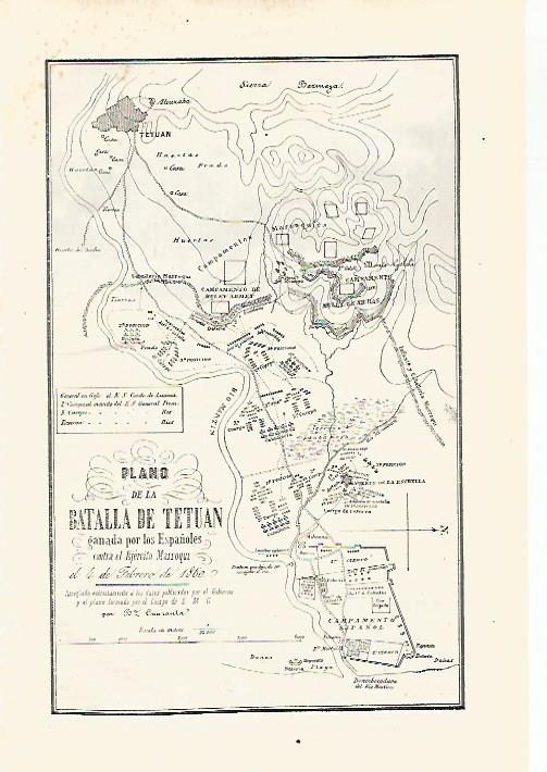 LAMINA ESPASA 30551: Plano de la Batalla de Tetuan