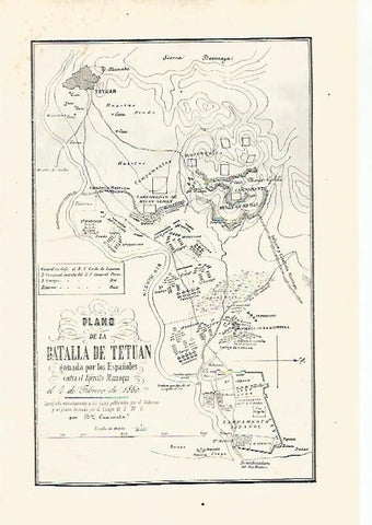 LAMINA ESPASA 30551: Plano de la Batalla de Tetuan
