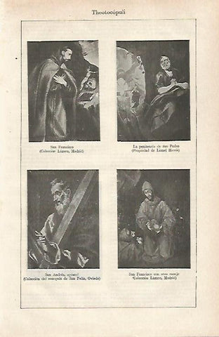 LAMINA ESPASA 30561: San Francisco La penitencia de San Pedro San Andres y San Francisco con otro monje por el Greco
