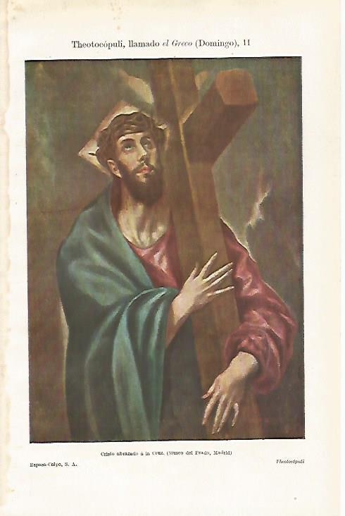 LAMINA ESPASA 30562: Crsito abrazado a la cruz por El Greco