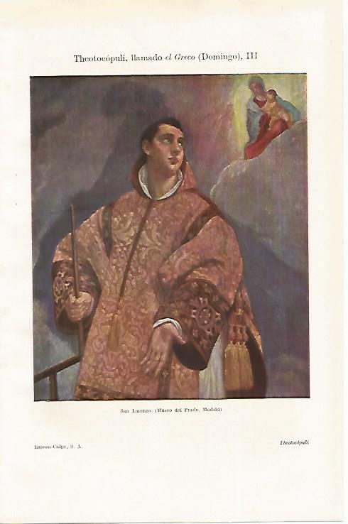 LAMINA ESPASA 30565: San Lorenzo por El Greco