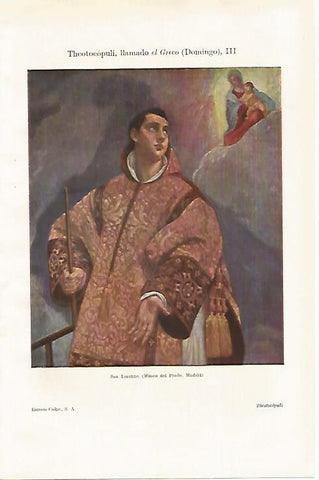 LAMINA ESPASA 30565: San Lorenzo por El Greco