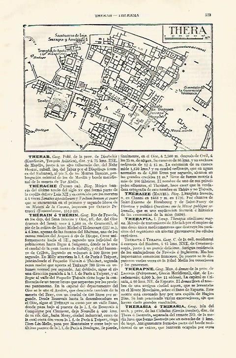 LAMINA ESPASA 30568: Plano de las ruinas de Thera Grecia