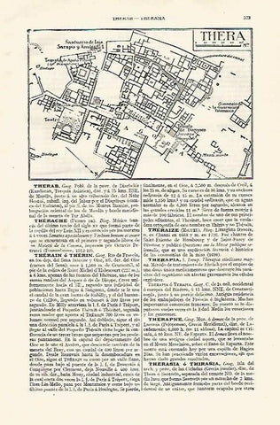 LAMINA ESPASA 30568: Plano de las ruinas de Thera Grecia