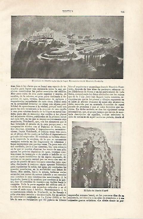 LAMINA ESPASA 30594: Palacio de Tiberio en la isla de Capri