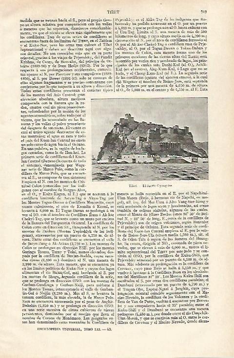 LAMINA ESPASA 30598: Fuerte Gyang-tse Tibet