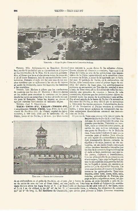 LAMINA ESPASA 30611: Plaza Regina Elena en Tien Tsin China