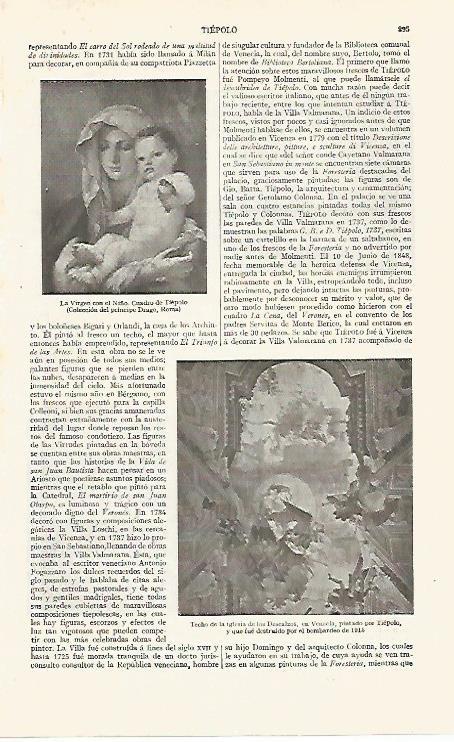 LAMINA ESPASA 30614: La Virgen con el Niño por  Tiepolo