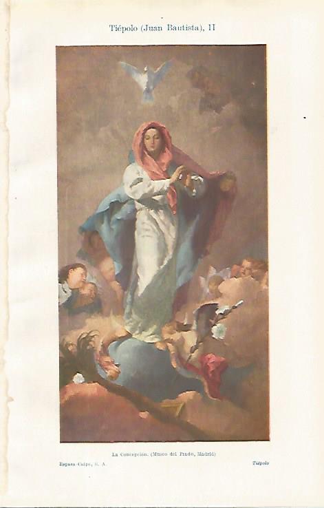 LAMINA ESPASA 30615: La Concepcion por Tiepolo