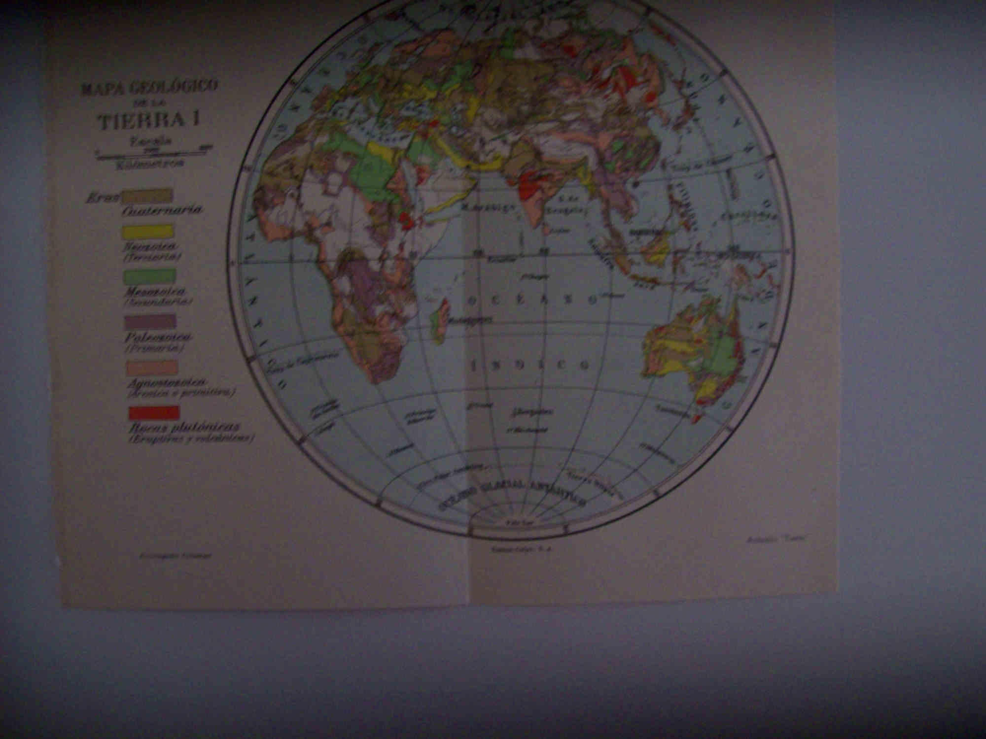 LAMINA ESPASA 30630: Mapa geologico de la Tierra I