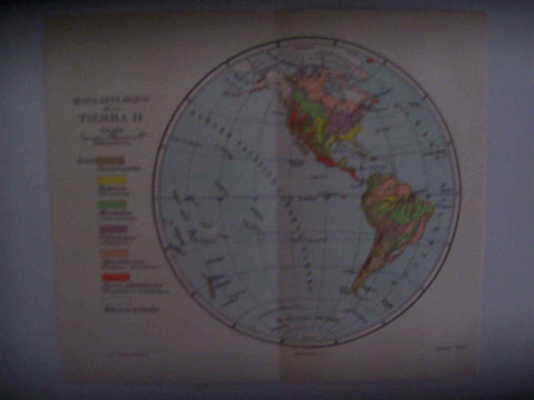 LAMINA ESPASA 30631: Mapa geologico de la Tierra II