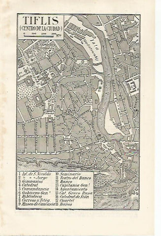 LAMINA ESPASA 30637: Plano del centro de Tiflis Rusia
