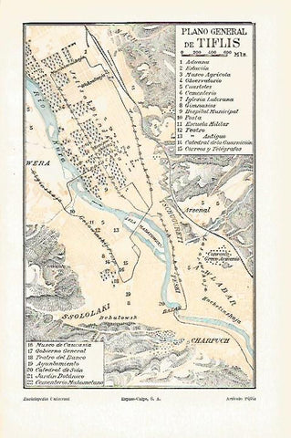 LAMINA ESPASA 30638: Plano de Tiflis Rusia