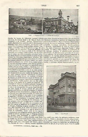 LAMINA ESPASA 30639: Puente de Verya y Plaza de Tiflis Rusia