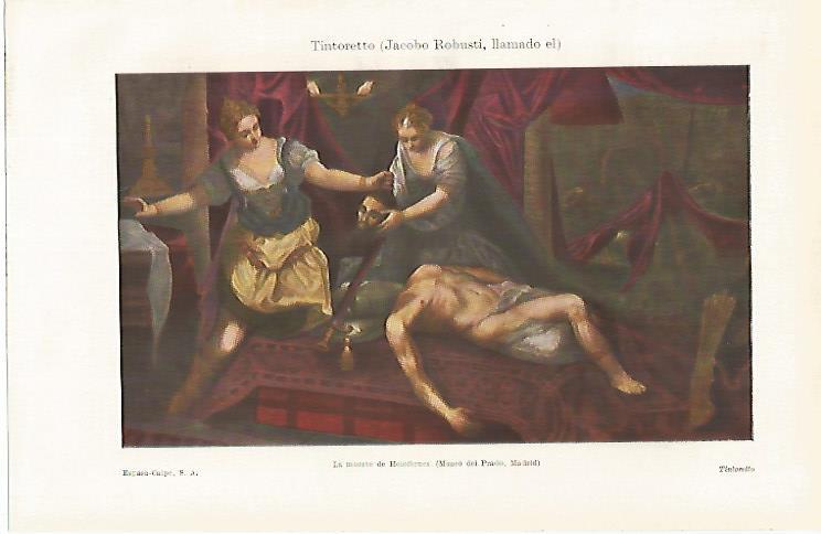 LAMINA ESPASA 30672: La muerte de Holofernes por Tintoretto