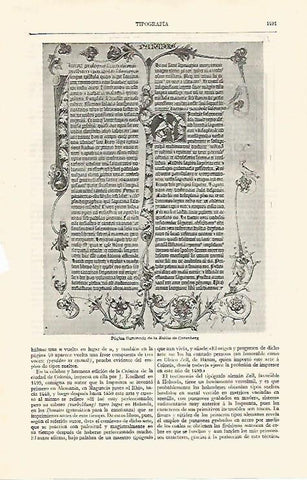LAMINA ESPASA 30679: Pagina de la Biblia de Gutenberg