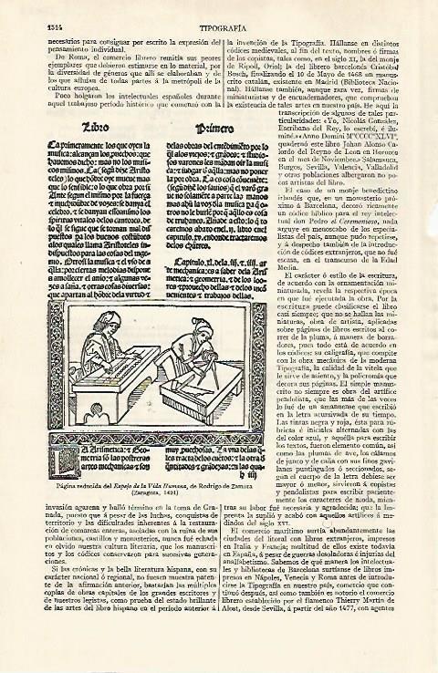 LAMINA ESPASA 30683: Pagina reducida del Espejo de la Vida Humana