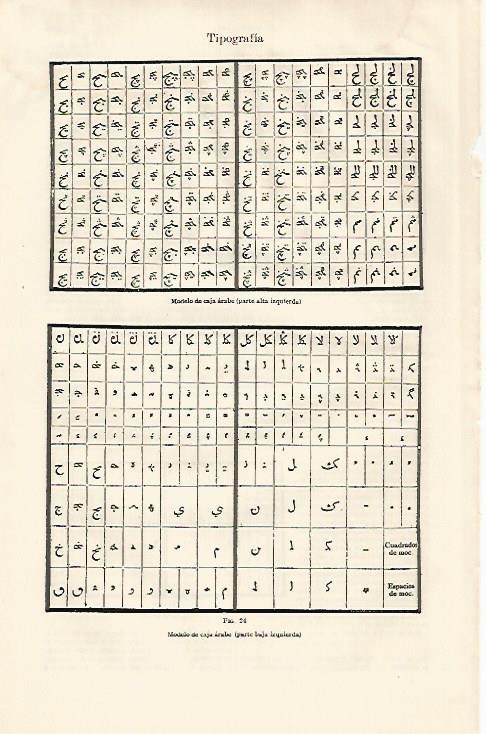 LAMINA ESPASA 30684: Caja arabe de tipografia
