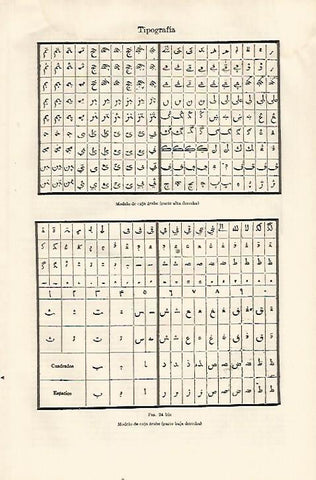 LAMINA ESPASA 30685: Modelo de caja arabe de tipografia
