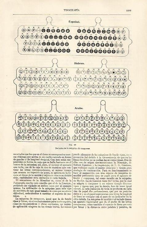 LAMINA ESPASA 30692: Teclados de la maquina de componer