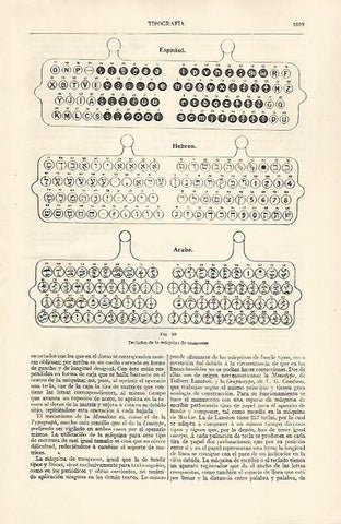 LAMINA ESPASA 30692: Teclados de la maquina de componer