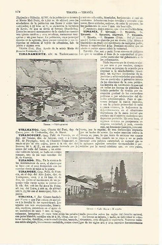LAMINA ESPASA 30694: Vista y Calle Mayor de Tirana Albania