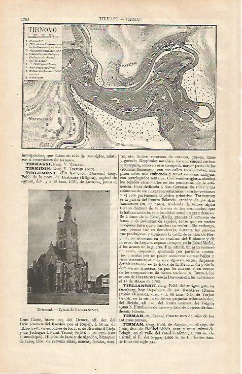 LAMINA ESPASA 30704: Plano de Tirnovo Bulgaria 