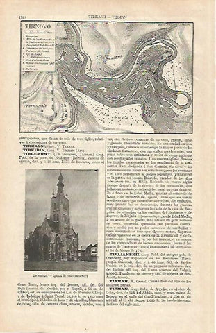 LAMINA ESPASA 30704: Plano de Tirnovo Bulgaria 
