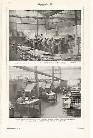 LAMINA ESPASA 30706: Talleres de Espasa Calpe de Madrid