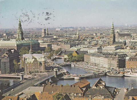 POSTAL B7797: DINAMARCA: VISTA AEREA COPENHAGUE